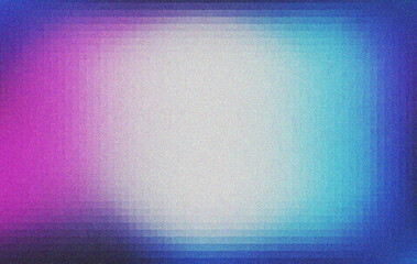 This colorful gradient texture blends bright pink, white, cyan, and blue tones with a subtle pixelated noise effect. The soft glow and grainy appearance make it perfect for modern digital designs