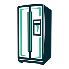 Modern Refrigerator Icon for Smart Home Technology Vector Icon Set of Various Transportation Vehicles