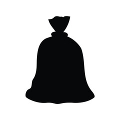 Solid Black Silhouette of a Plastic Bag, Illustrating Waste Management