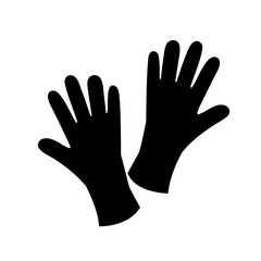 Obraz premium Two protective hand gloves in a black silhouette isolated on white