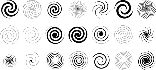 Black And White Swirls And Spirals Abstract Shapes Collection pattern