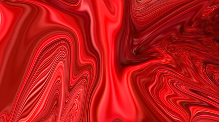 Abstract red swirls and waves of fluid art texture background