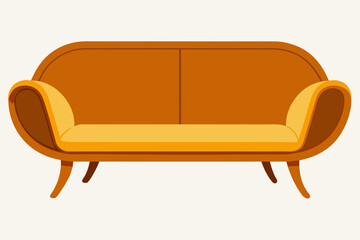 A stylish orange sofa