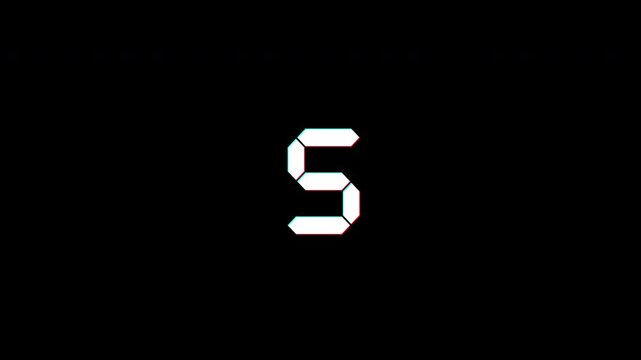 ten second countdown timer glitch effect animation, 10 to 0 seconds
