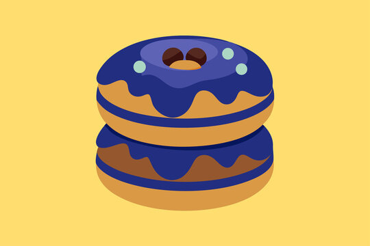Stacked blue donuts art