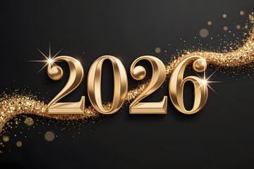 Luxury 2026 Glitter Sparkle Holiday Banner