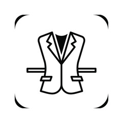 Outline icon of a formal waistcoat or suit vest, symbolizing business attire and fashion