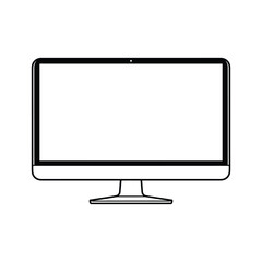 Modern computer monitor isolated on