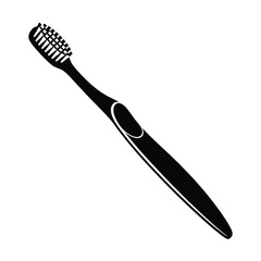 Fototapeta premium A simple black silhouette of a modern toothbrush isolated on white
