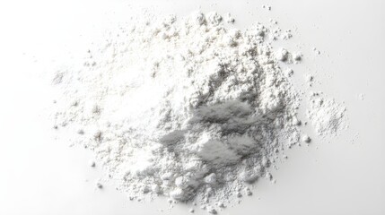 Fototapeta premium Fine White Powder Pile Isolated on White Background