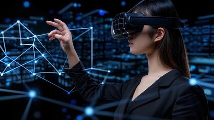 Enthusiastic interaction with innovative virtual reality technology while exploring new digital landscapes and possibilities