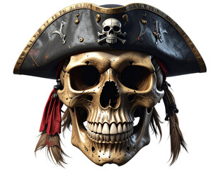 Fototapeta premium 3d pirate skull png transparent