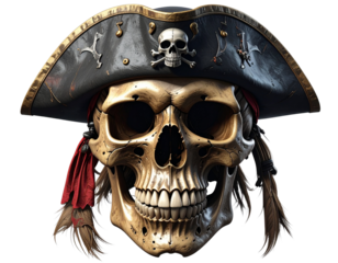 3d pirate skull png transparent