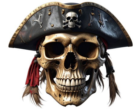 3d pirate skull png transparent - Powered by Adobe