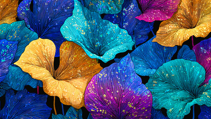 Feuillage tropical coloré