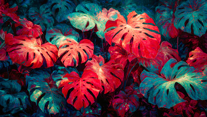 Feuillage tropical coloré