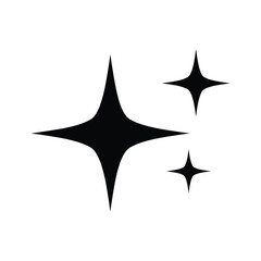 Obraz premium Set of three black sparkle or star icons representing shine and clean effect isolated on