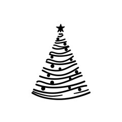 Fototapeta premium Vœux Stylisés avec Arbre de Noël Artistique effet Sapin Croquis et créatif