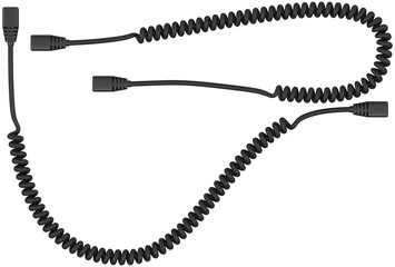 black spiral network, ethernet, lan cable extension isolated