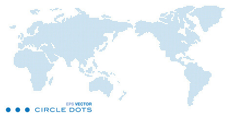 World map. Circle dots. Vector illustration.  © hybs