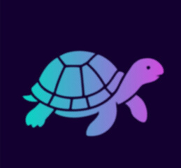 Halftone tortoise gradient  vector illustration