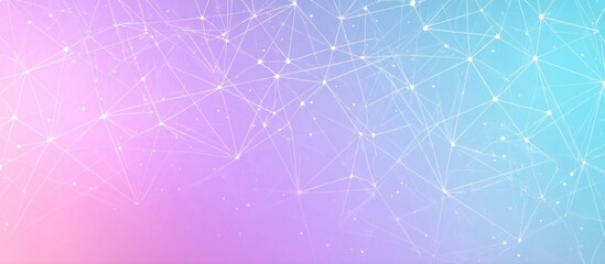 Obraz premium Abstract network illustration of interconnected nodes and lines on a soft gradient background