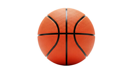 Close up of a basketball isolated on transparent background