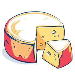 Vsai round cheese wheel with wedge cut out