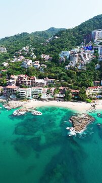 Puerto vallarta conchas chinas beach showing tropical coast and resorts, mexico