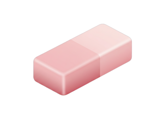 Pink Eraser Icon Isolated on Black Background Realistic Vector Illustration With Subtle Lighting Effects and Smooth Edges