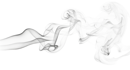 Abstract grey smoke isolated on transparent background
