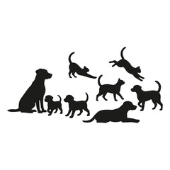 Silhouette Collection Diverse Poses of Dogs and Cats (Kuttay aur Billiyan Mukhtalif Poses Mein