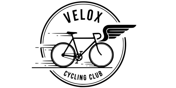 Vintage Bicycle Wheel Wings Emblem Vector