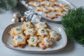 sweet home made cookies in Christmas setting