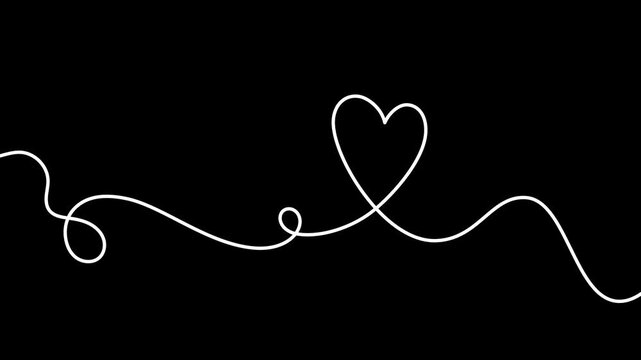 Continuous line animation of a flowing heart shape forming from single elegant stroke minimalist romantic motion graphic for love themed projects greeting cards celebration visuals creative elements