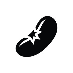 Black bean silhouette with white crack detail cracked