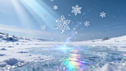winter landscape with snow