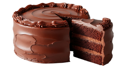 Whole Chocolate Cake on transparent background
