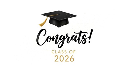 Elegant graduation celebration announcement recognizing the class of 2026 with