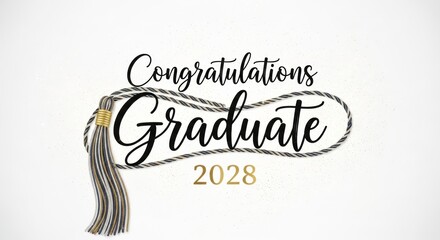 Celebratory Graduation Announcement for Class of 2028 with Academic Tassel