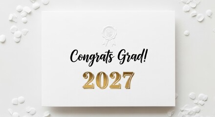 Celebratory Graduation Announcement Card for the Class of 2027 with Elegant