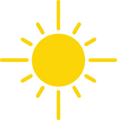 Stylized yellow sun icon for weather and climate representation