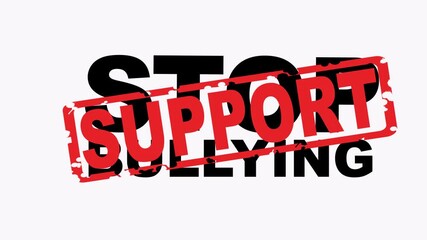 Stop bullying support sign for anti bullying campaigns, school posters, presentations, educational materials, social media graphics, and community initiatives.