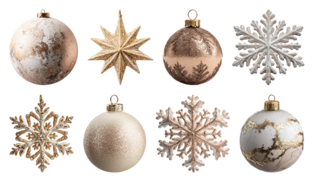 PNG Elegant gold and white ornaments, element set on transparent background - Powered by Adobe