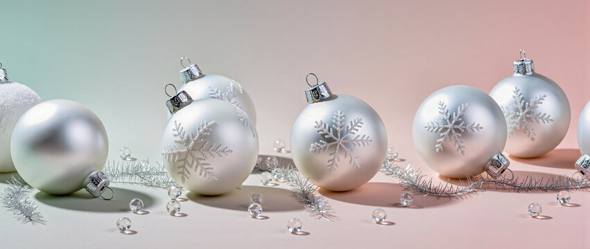 silver christmas baubles