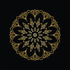 golden Color Luxury Islamic ornamental mandala art illustration design-gold illustration