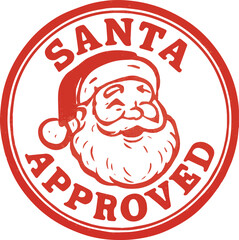 Santa Approved' Rubber Stamp Logo