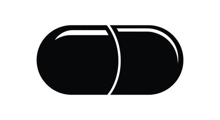 Simple black and white pill capsule medication silhouette