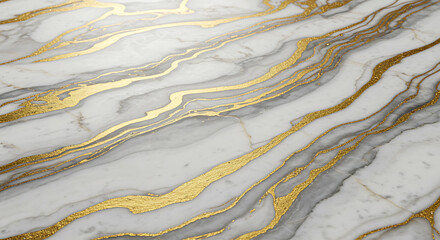 Elegant white marble texture with golden veins for luxurious backgrounds