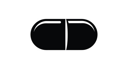 Black and white pill capsule shape silhouette